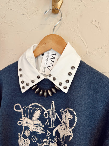 The White Studded Faux Collar