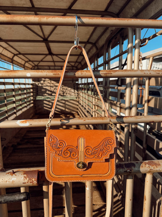 The Golden Hour Hand Tooled Leather Bag