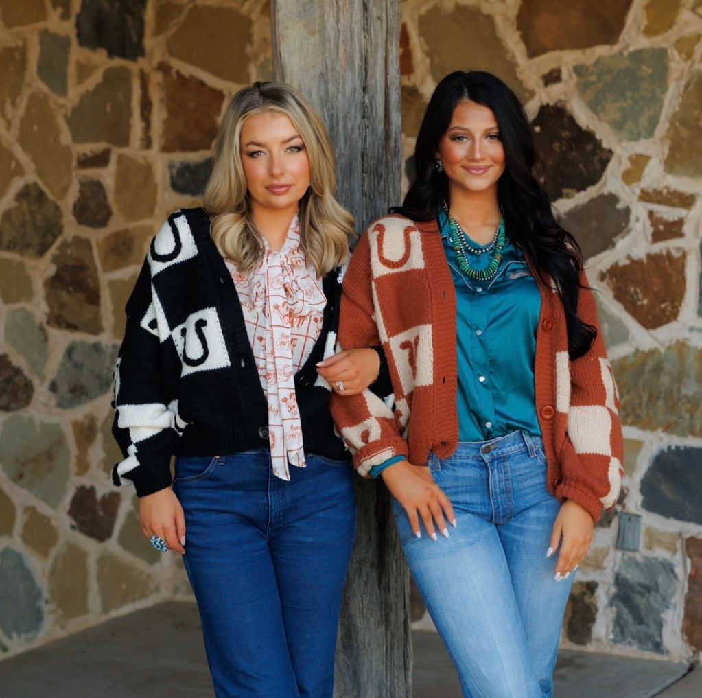 The Horseshoe Cardigan in Black