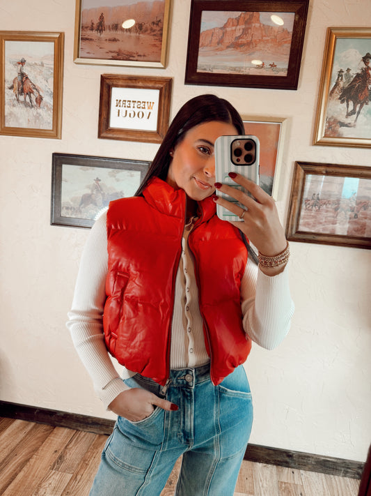 The Paxton Vest in Red