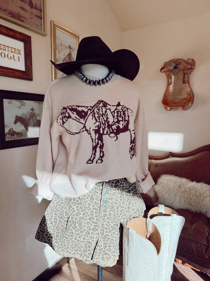 The Cowpony Sweater in Cream