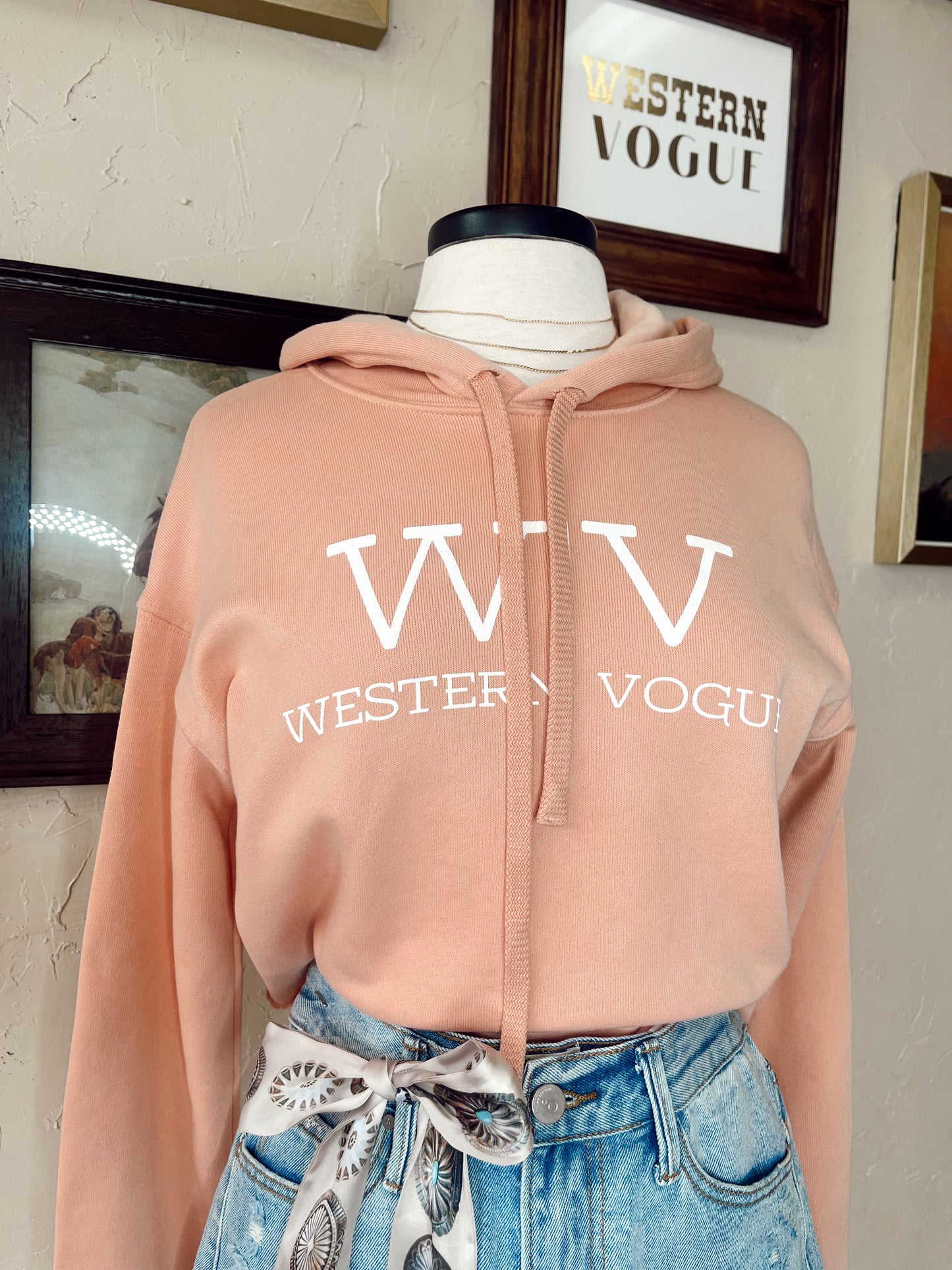 The Western Vogue Cropped Hoodie