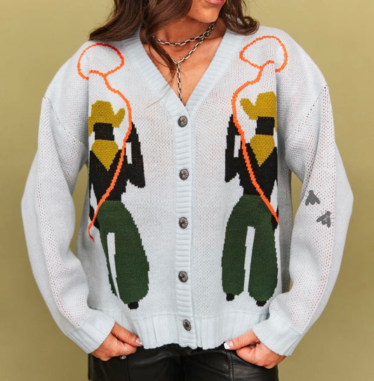 The Lasso Legend Cardigan in Baby Blue