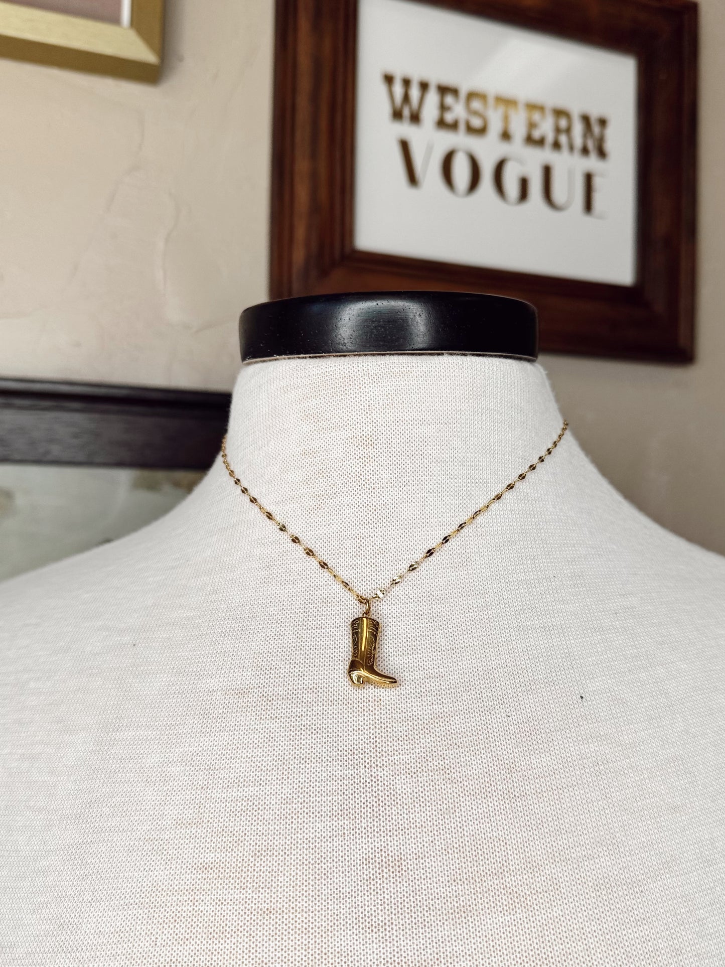 The Gold Cowboy Boot Necklace