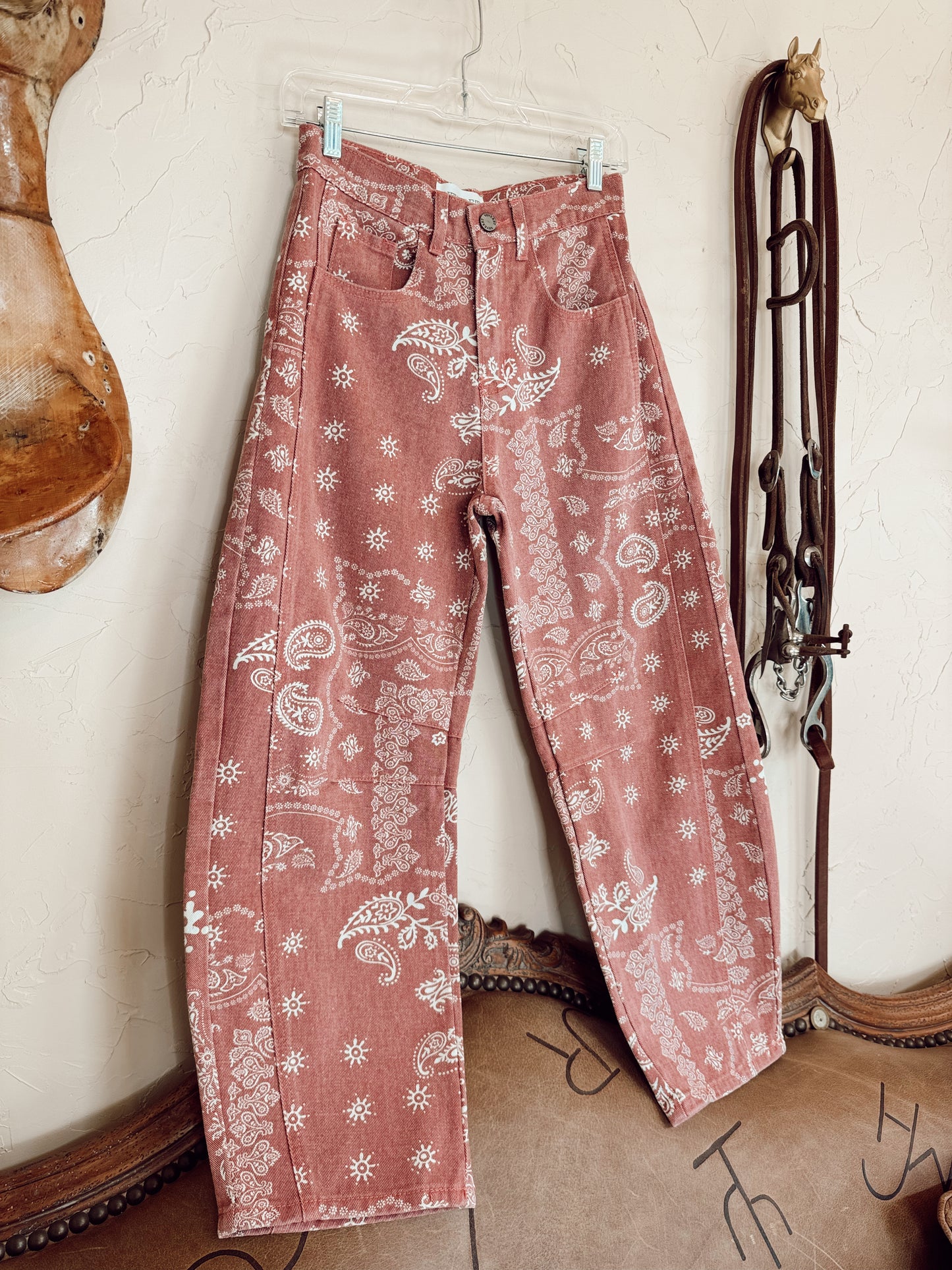 The Parker Paisley Barrel Jeans