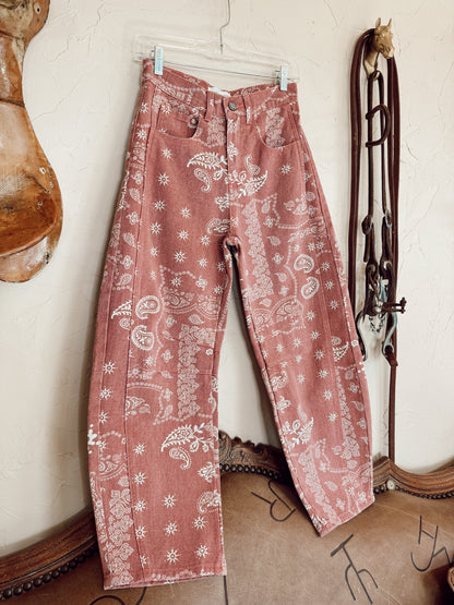 The Parker Paisley Barrel Jeans