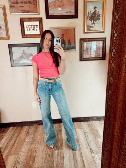 The Finley Top in Hot Pink