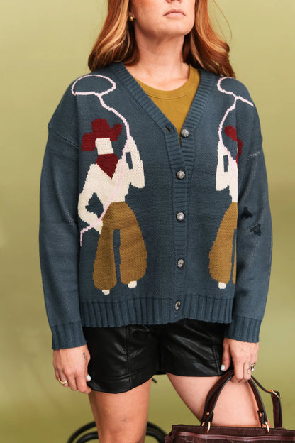The Lasso Legend Cardigan in Navy