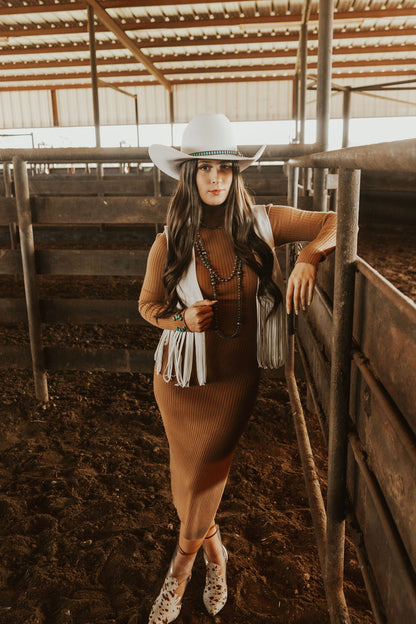 The Temple Dress in Latte