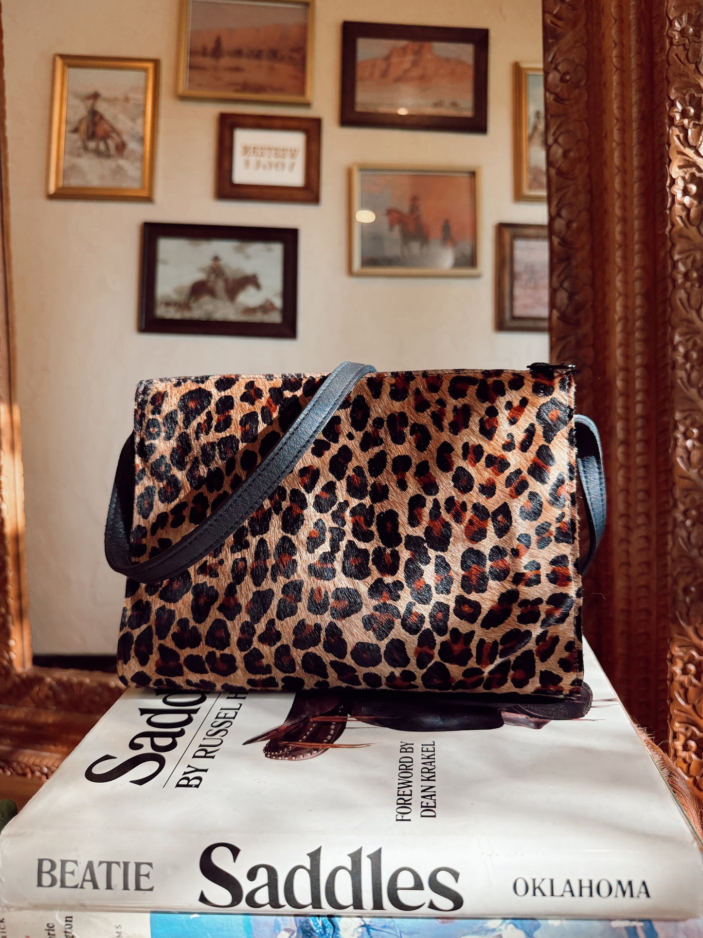 The Leopard Two Bar West Shoulder Bag