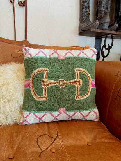 The Pink Snaffle Bit Hook Pillow