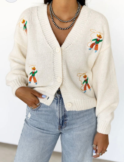The Roping Cowboy Cardigan