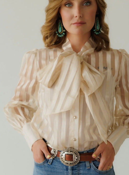 The Cream Stripe Top