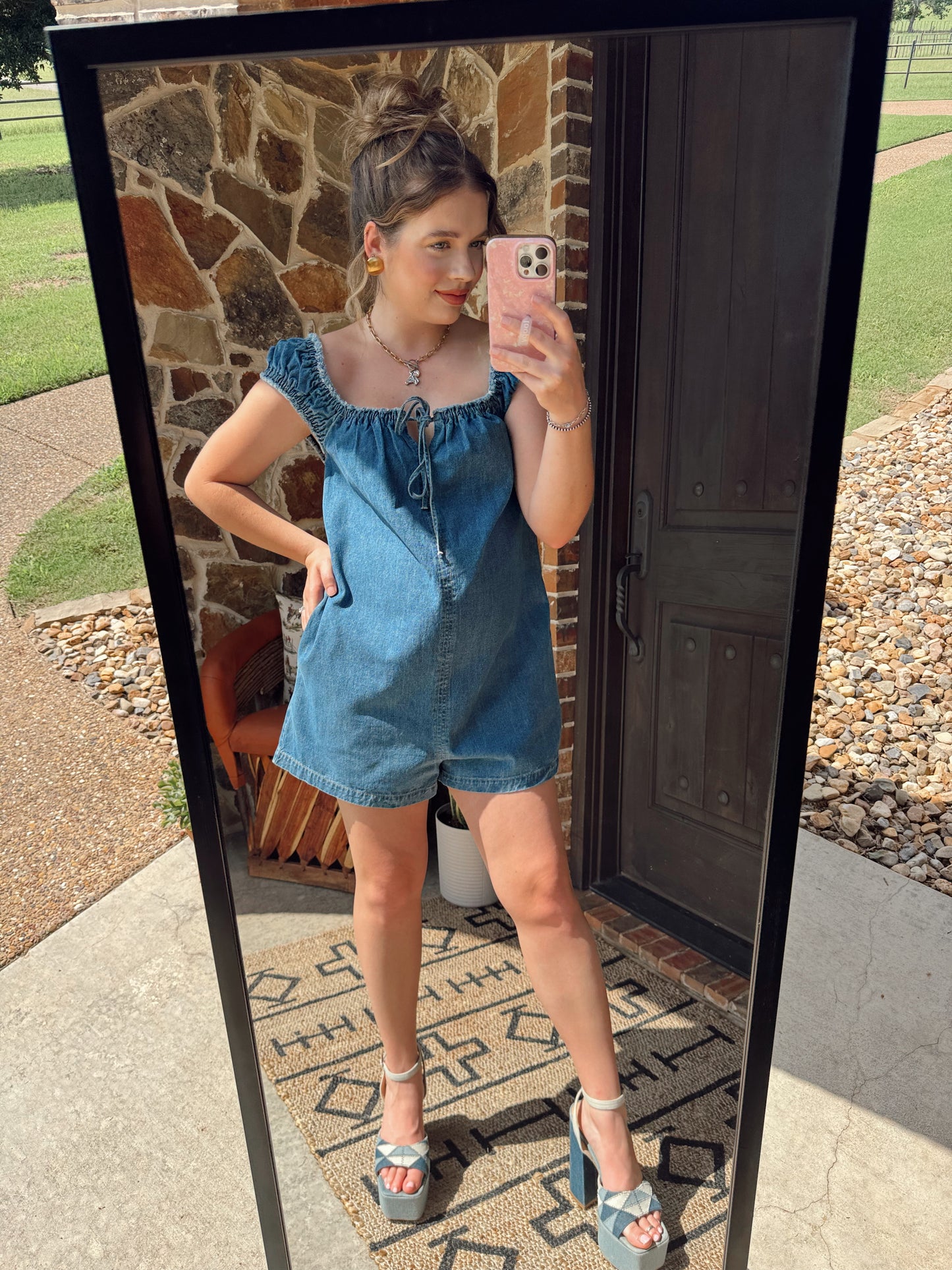 The Dover Denim Romper