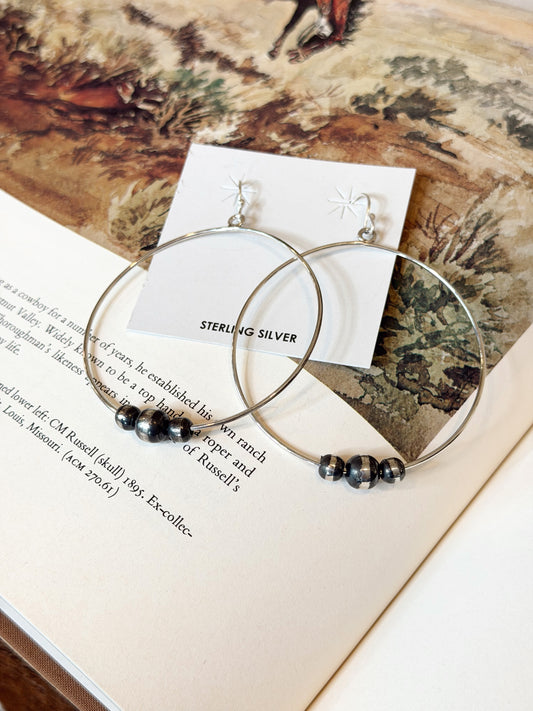 The Trio Pearl Hoops
