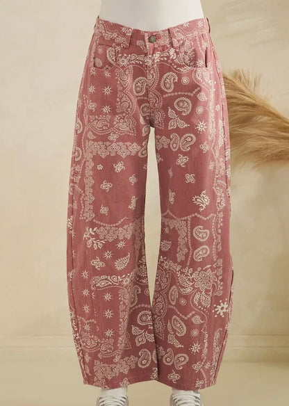 The Parker Paisley Barrel Jeans