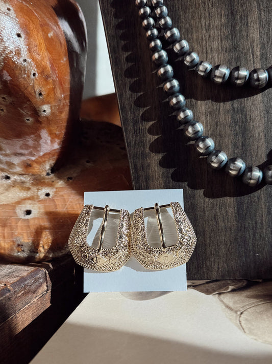 The Mini Buckle HillBetty Earrings in Gold