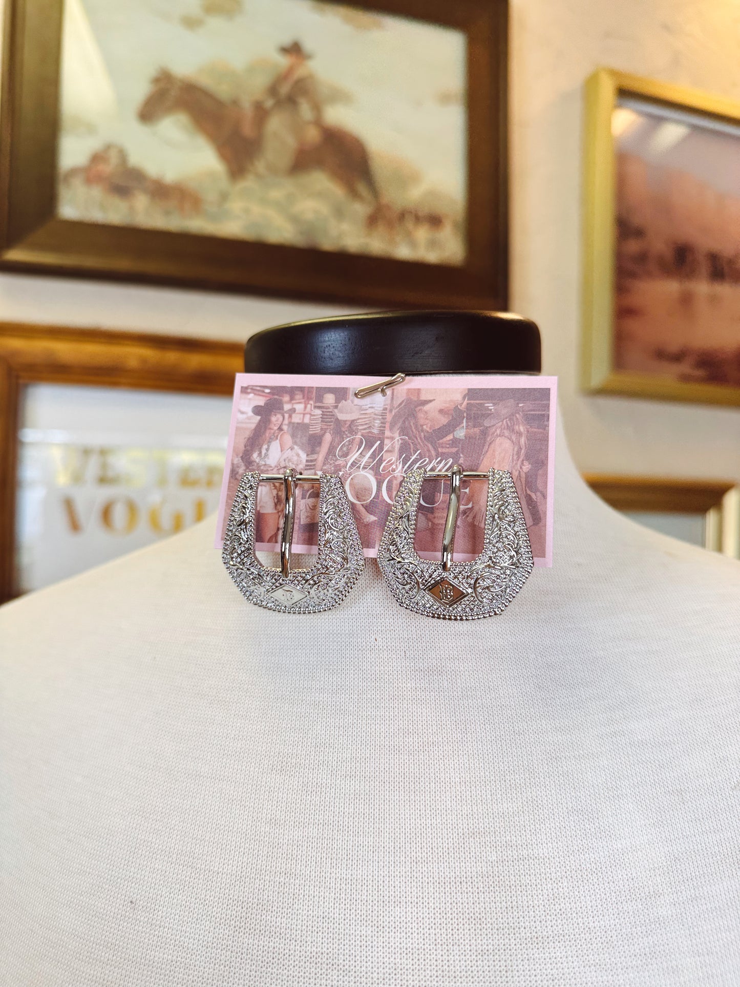 The Mini Buckle Betty Earrings in Silver