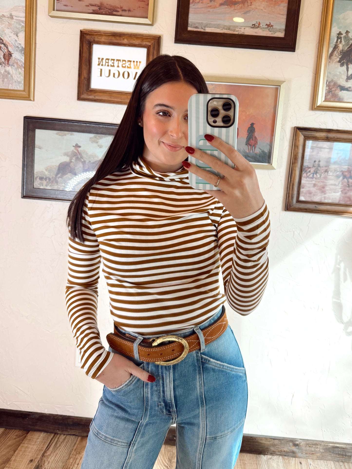 The Turner Top in Brown & White