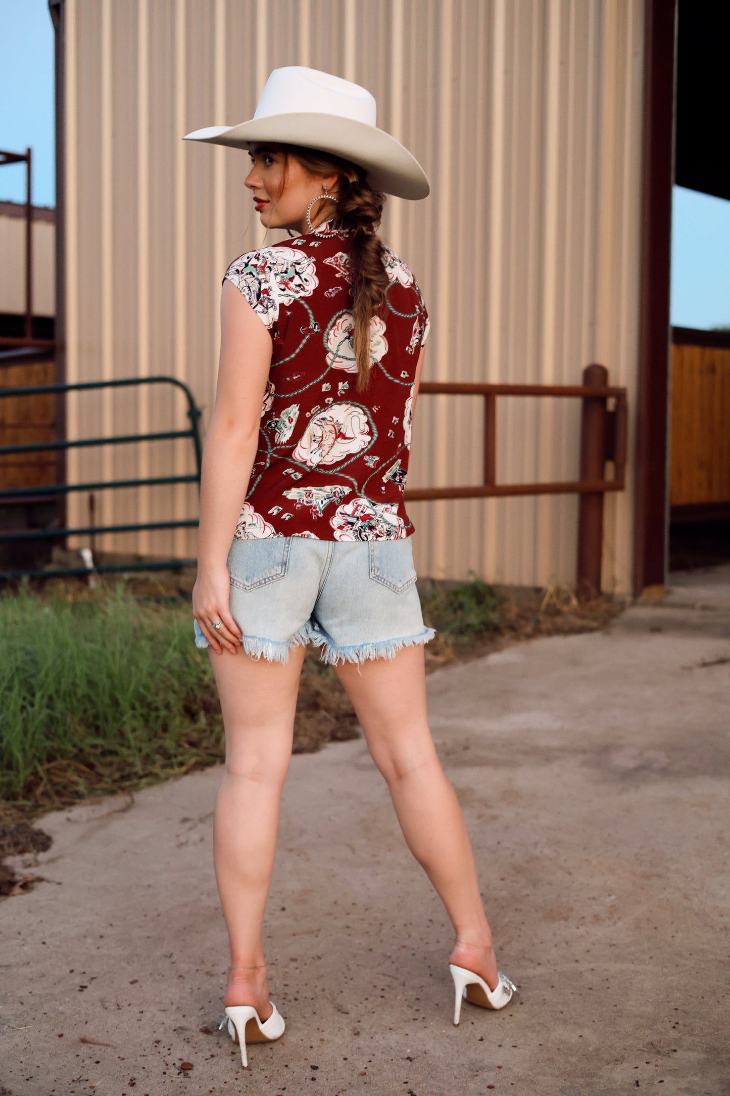 The Western Horizon Short Sleeve Top-Small