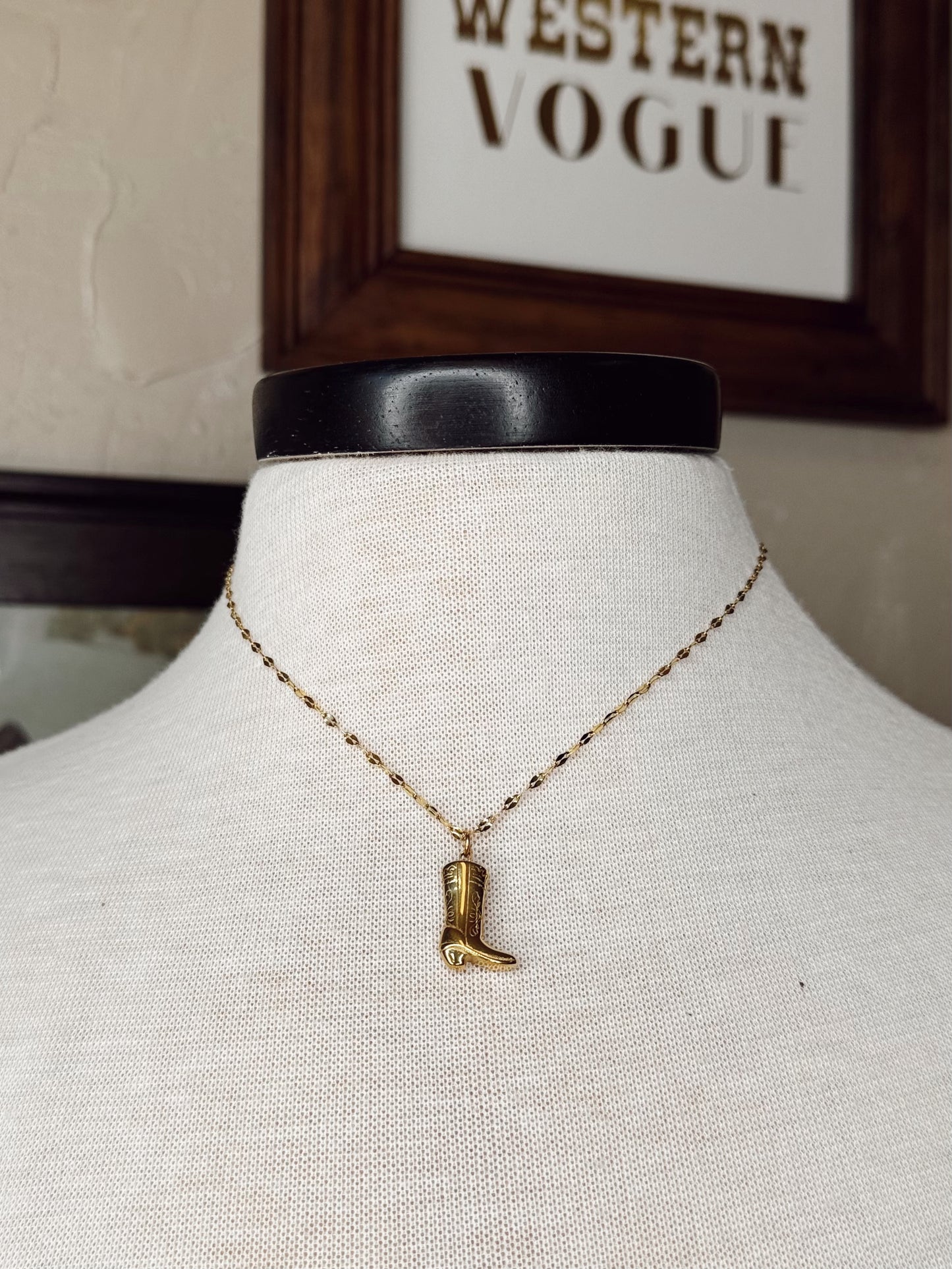 The Gold Cowboy Boot Necklace