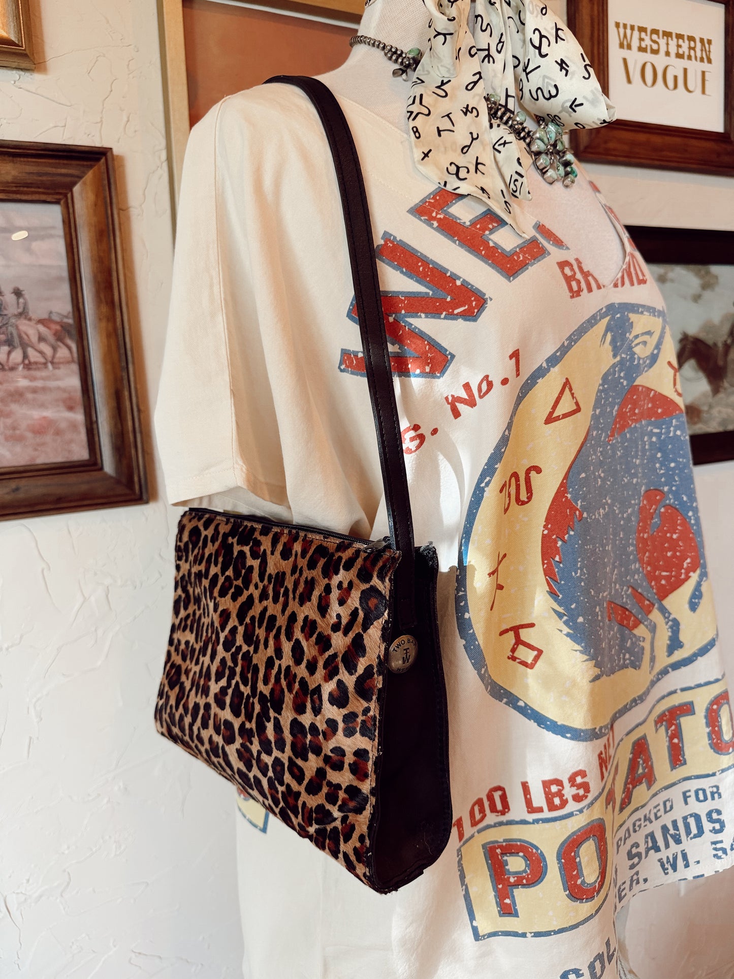 The Leopard Two Bar West Shoulder Bag