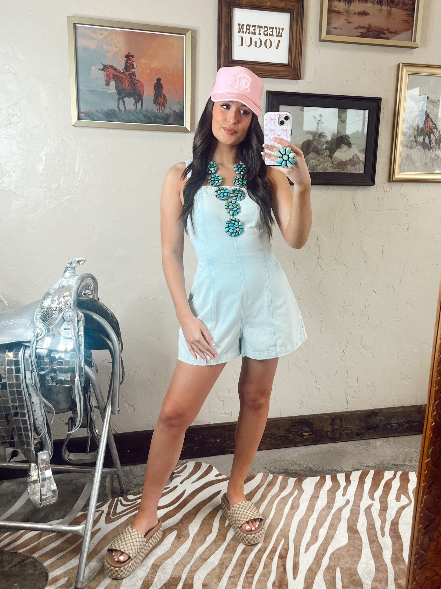 The Devyn Denim Romper Pre-Order