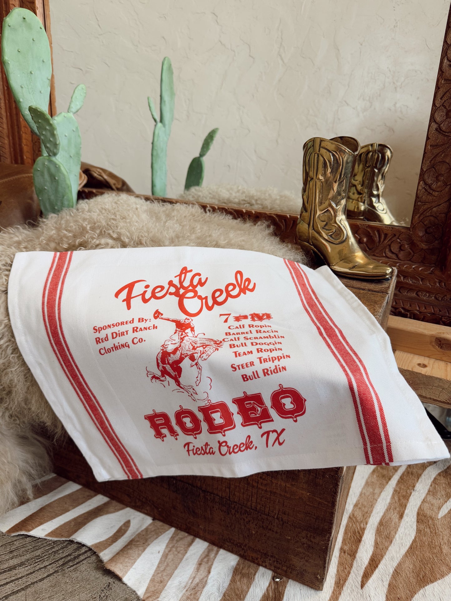 The Fiesta Creek Rodeo Kitchen Towel