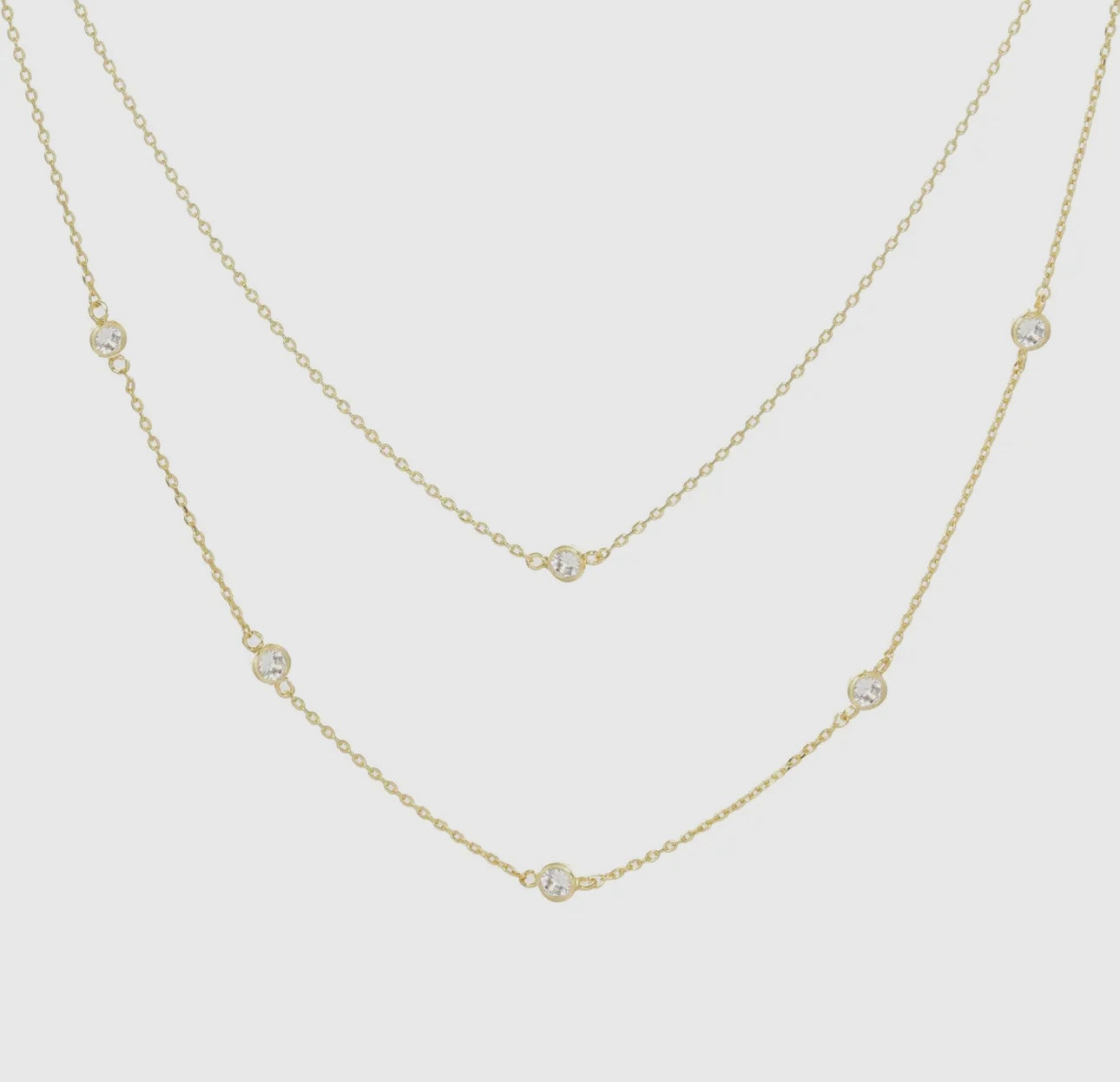 The Double Layer Rhinestone Cowgirl Necklace {GOLD + SILVER}