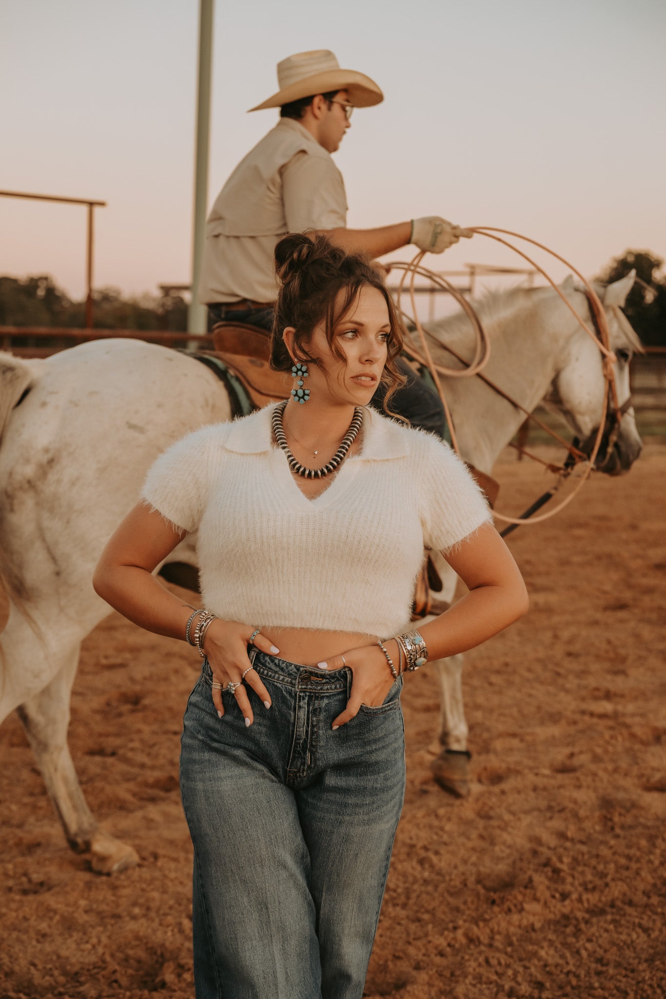 The Bray Top in Ivory