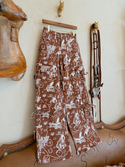 The Ranch Roundup Western Print Cargo Jeans