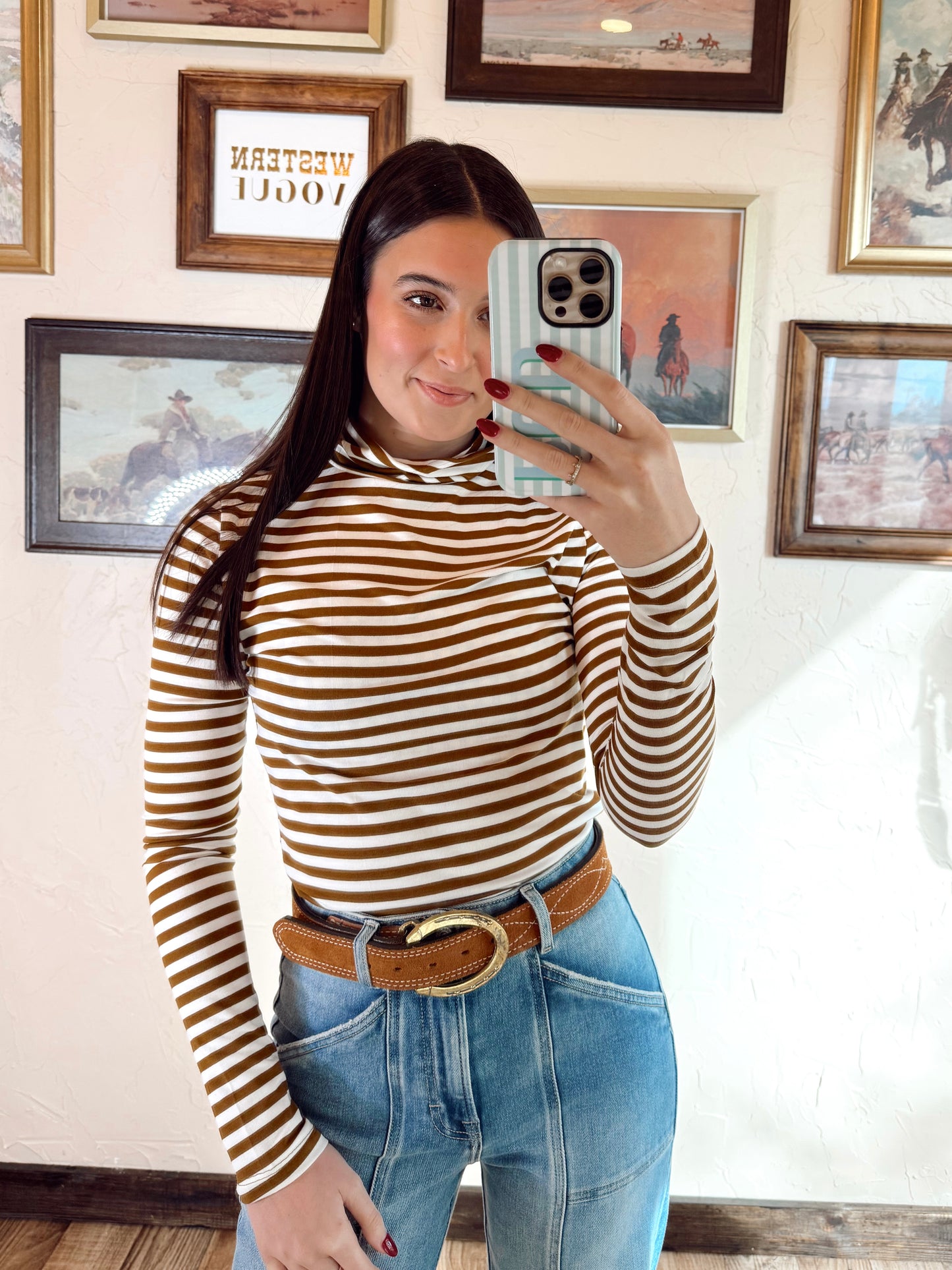 The Turner Top in Brown & White