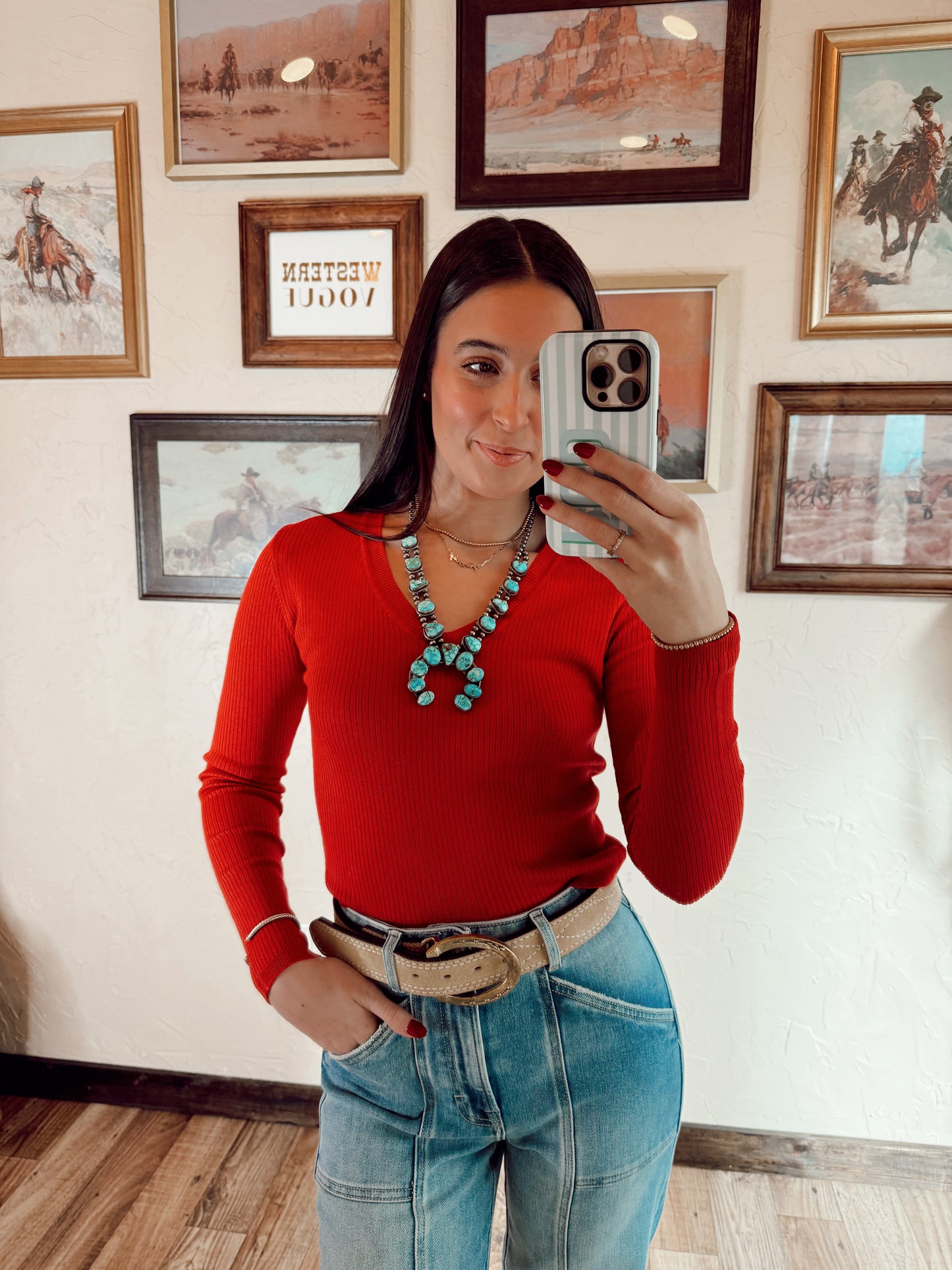 The Sloan Top in Red