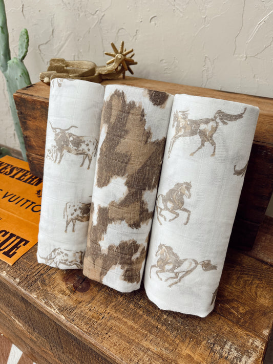 The Forever Cowboys & Cowgirls Swaddle Set