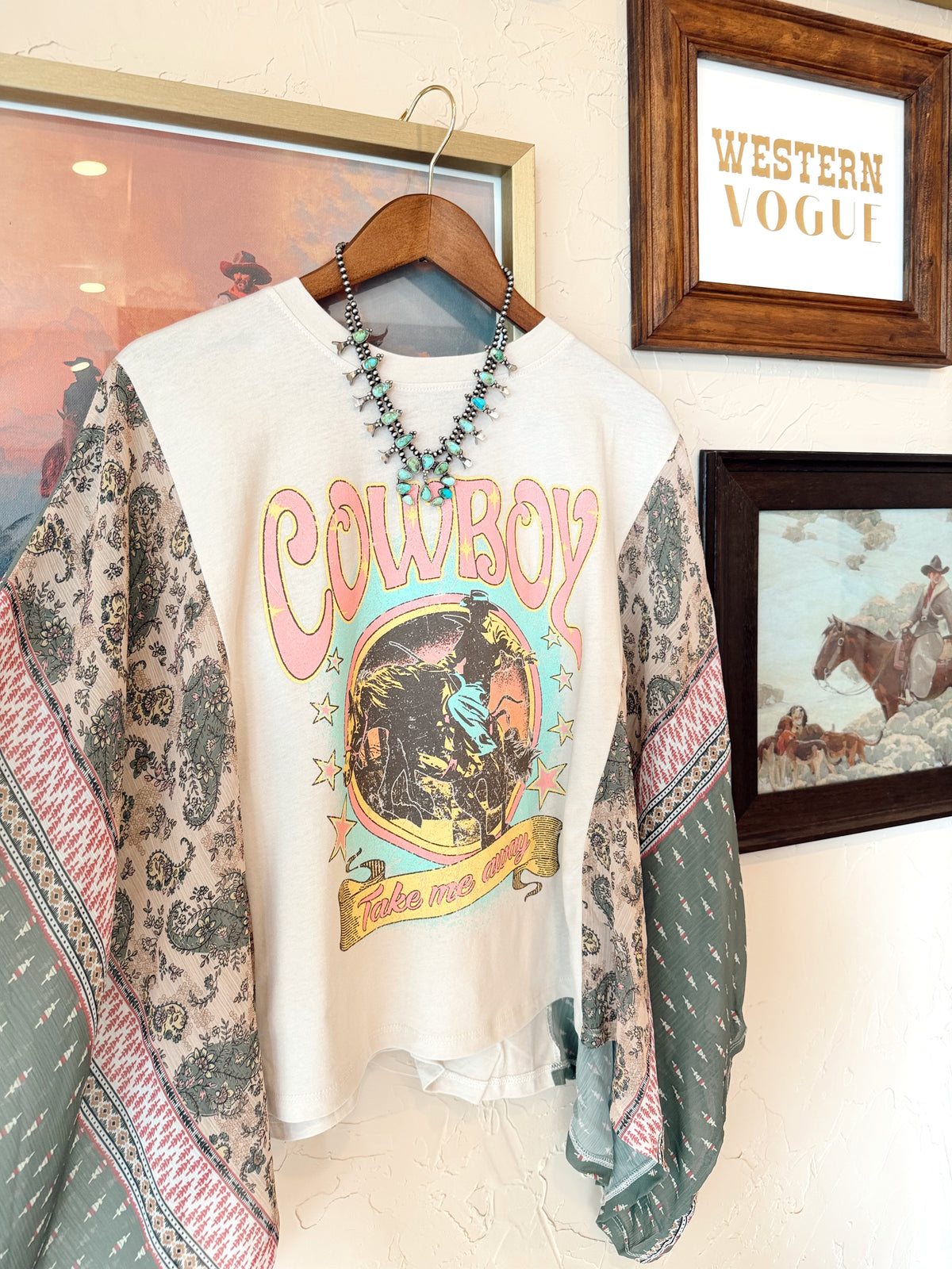 The Cowboy Take Me Away Printed Top