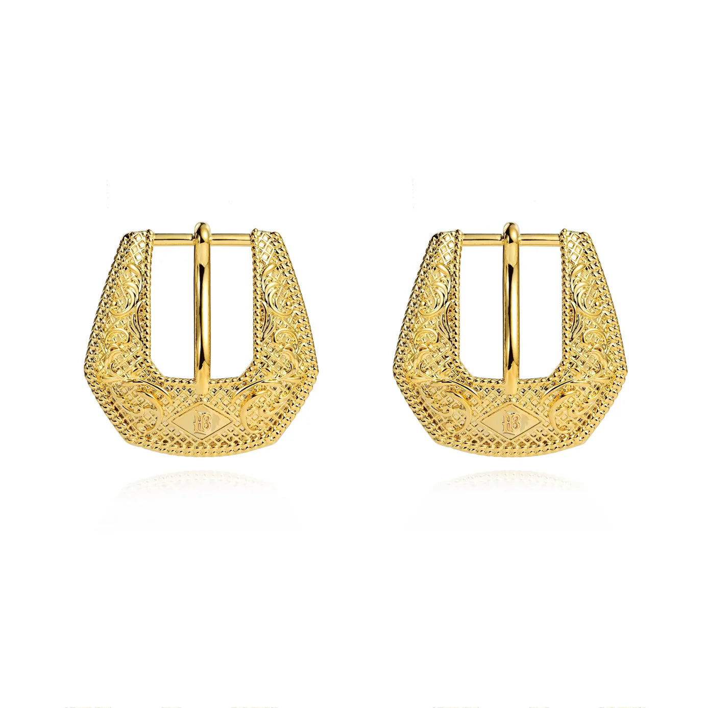 The Mini Buckle Betty Earrings in Gold