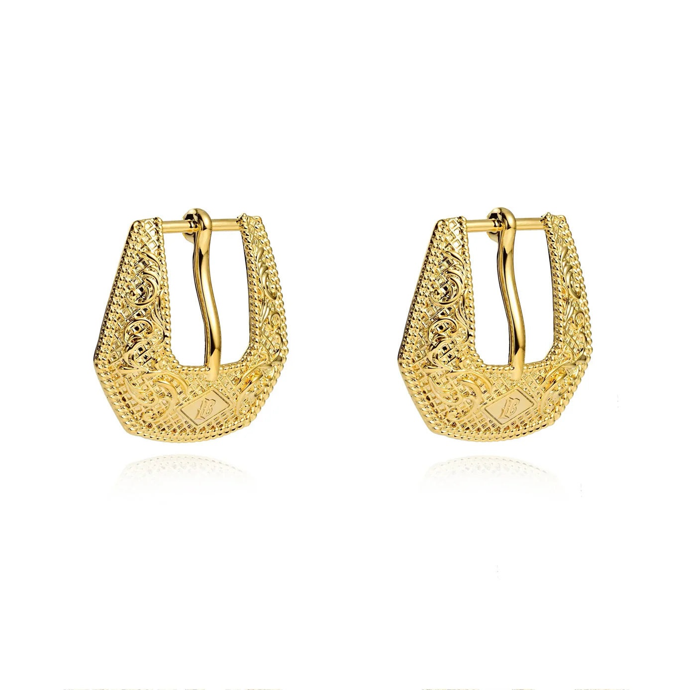 The Mini Buckle Betty Earrings in Gold