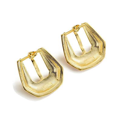 The Mini Buckle Betty Earrings in Gold