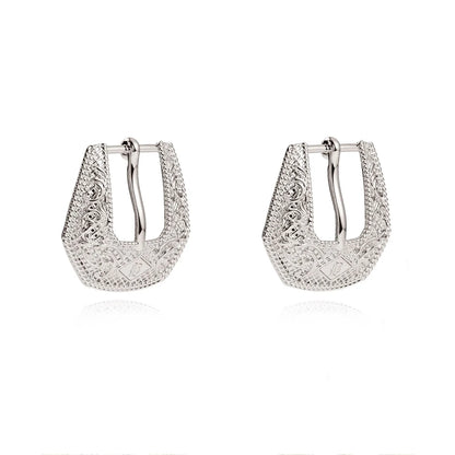 The Mini Buckle Betty Earrings in Silver