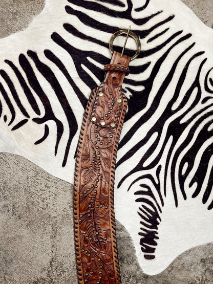 The Antonio Studded Tooled Belt