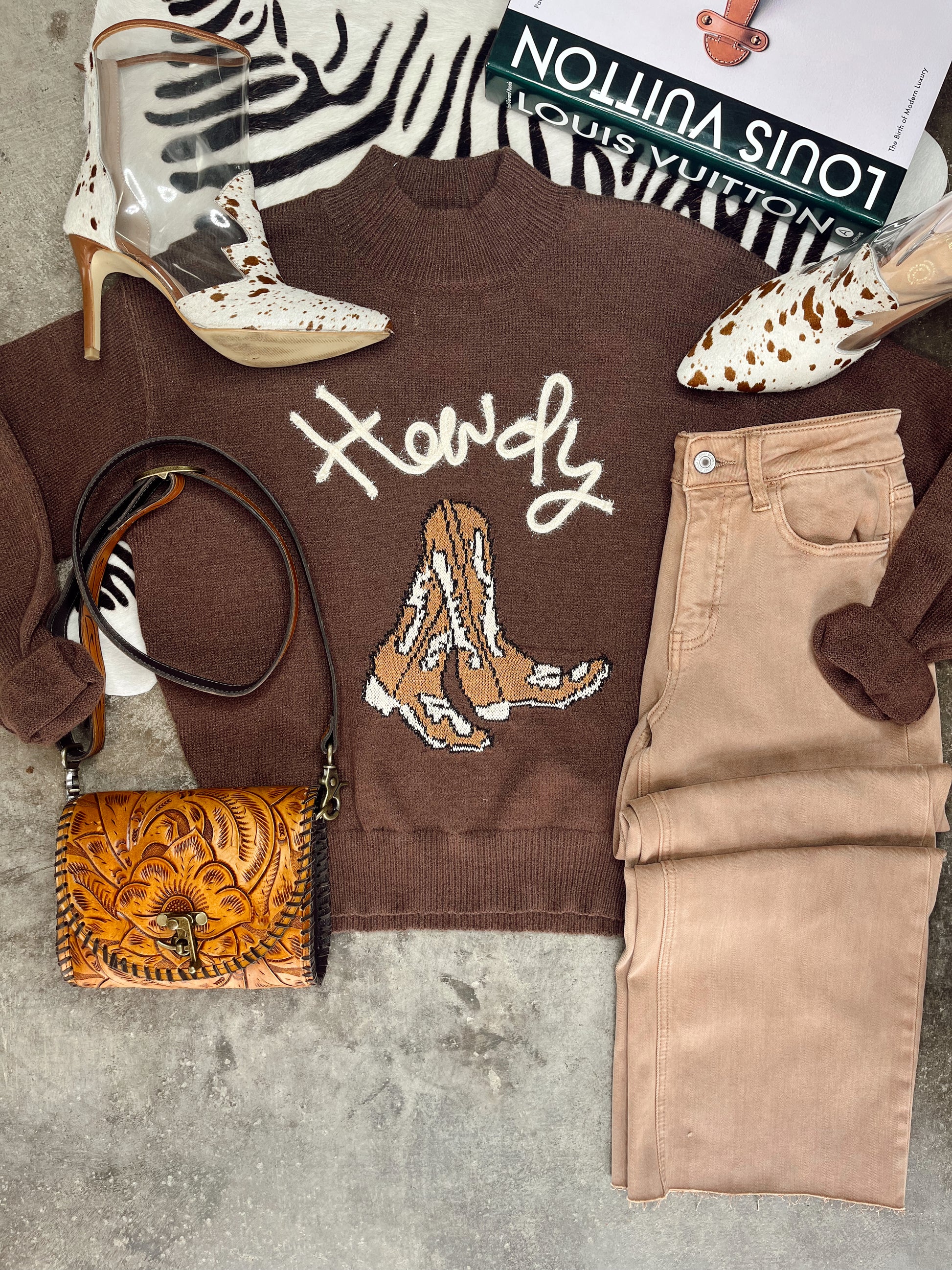The Howdy Boots Sweater – Western Vogue Boutique