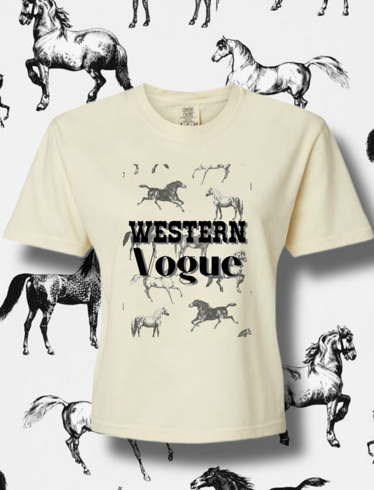 The Wild Horses Western Vogue Cropped T-Shirt