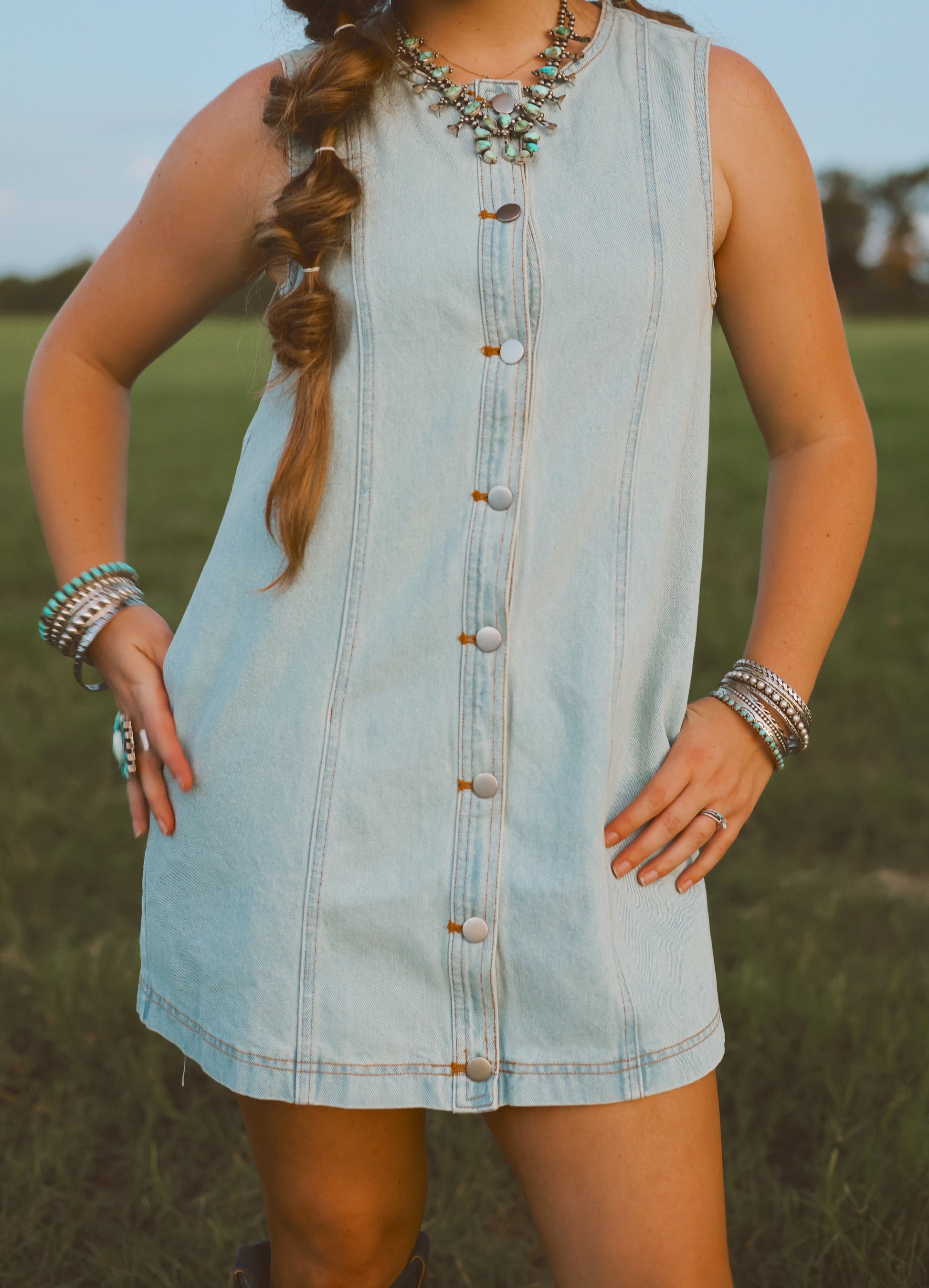 light wash denim dress Raven Stretch Denim Mini Dress - Light Wash
