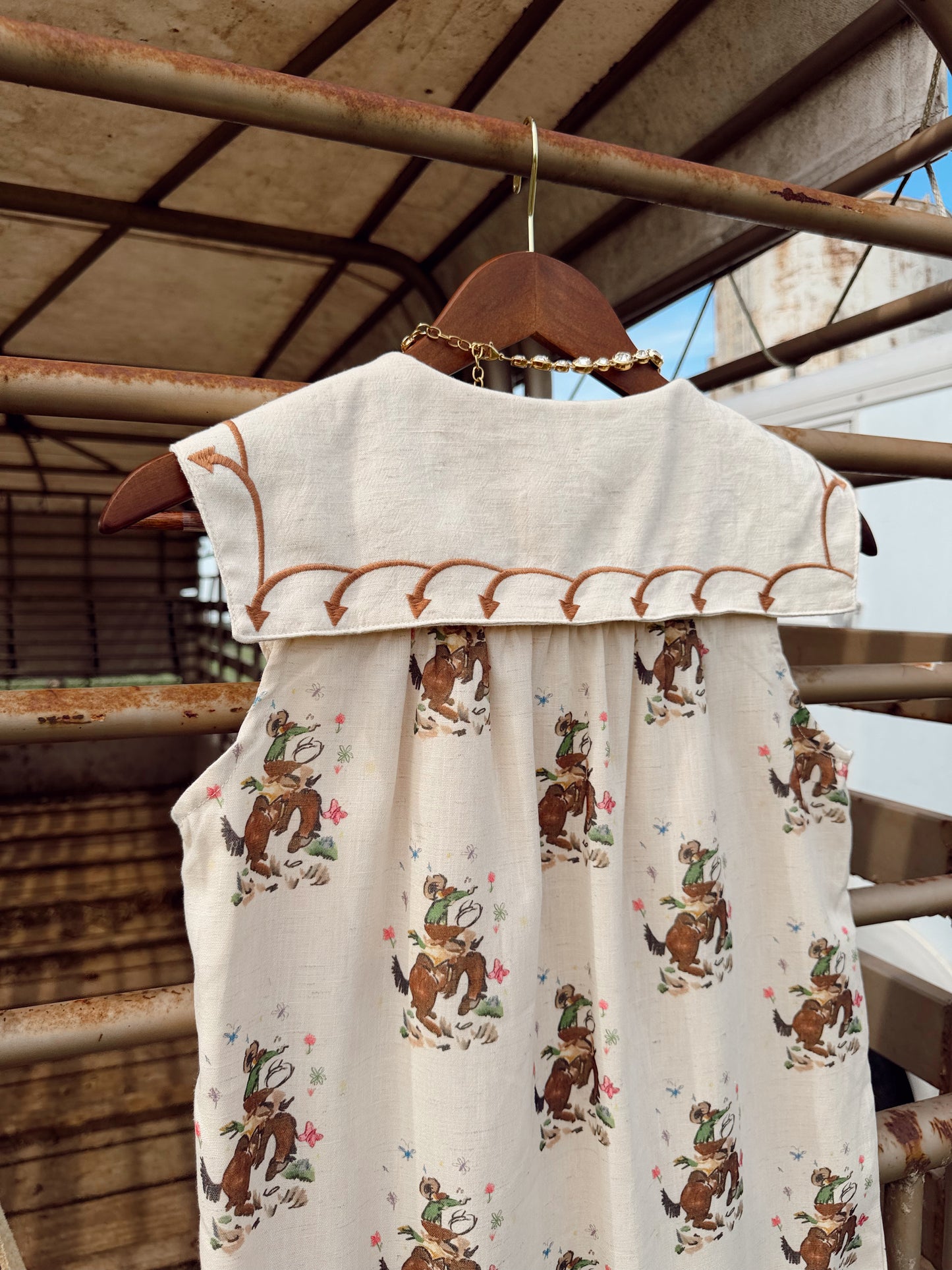 The Embroidered Cowboy Print Dress