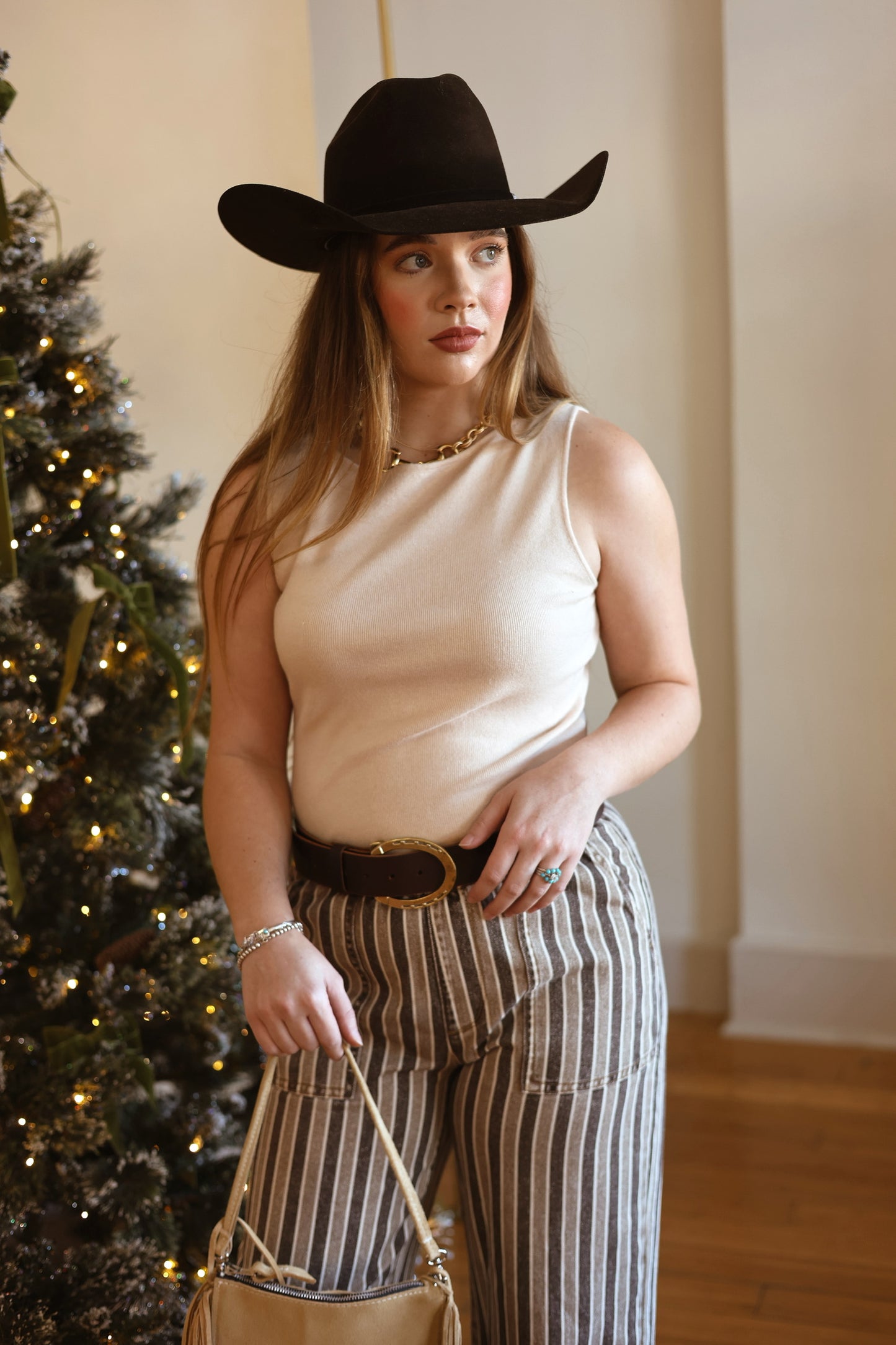 The Striped Denim Pants