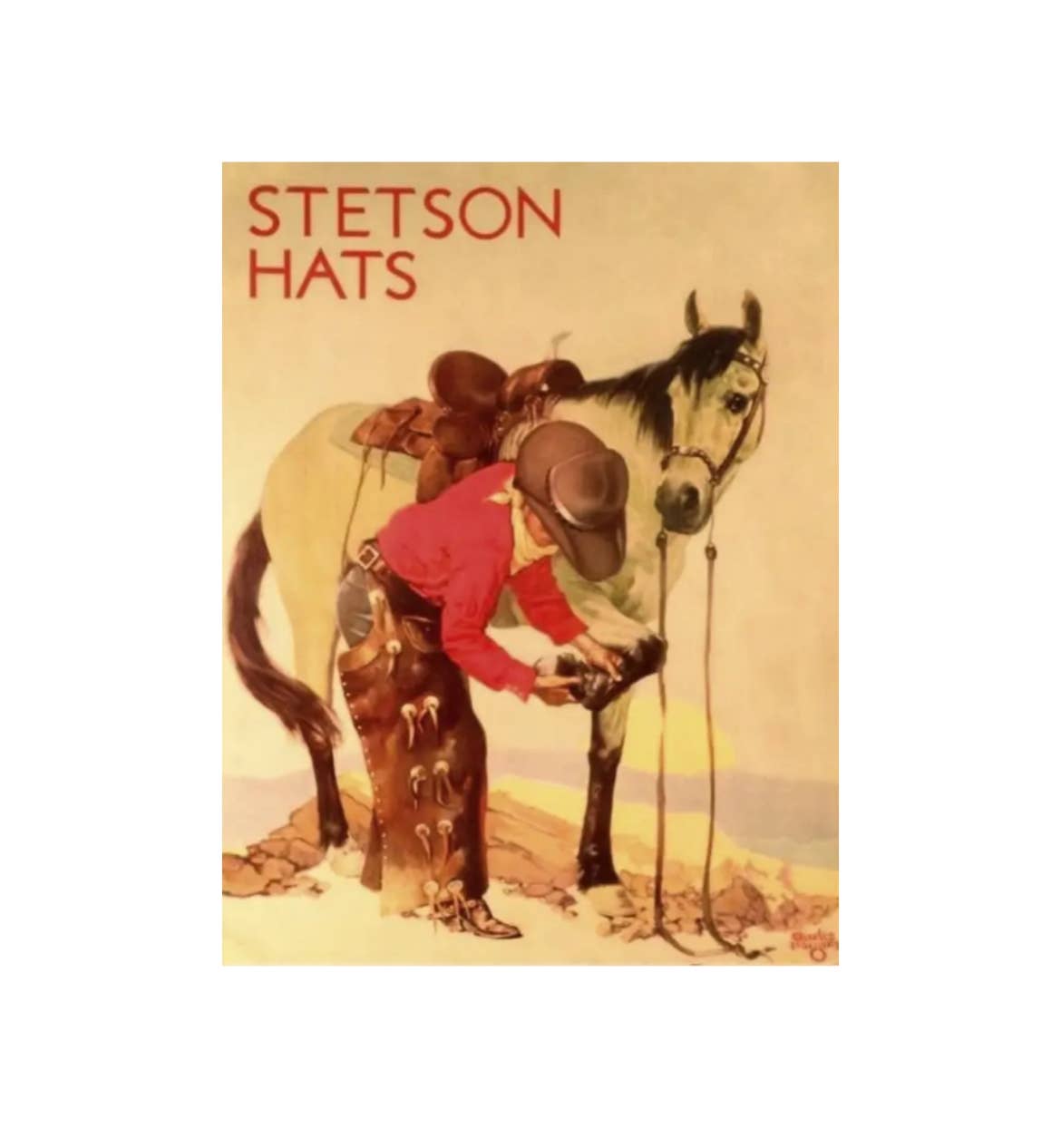 The Stetson Hat Cowboy and Palomino Poster