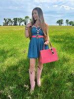 Load image into Gallery viewer, The Pink Ostrich Handbag
