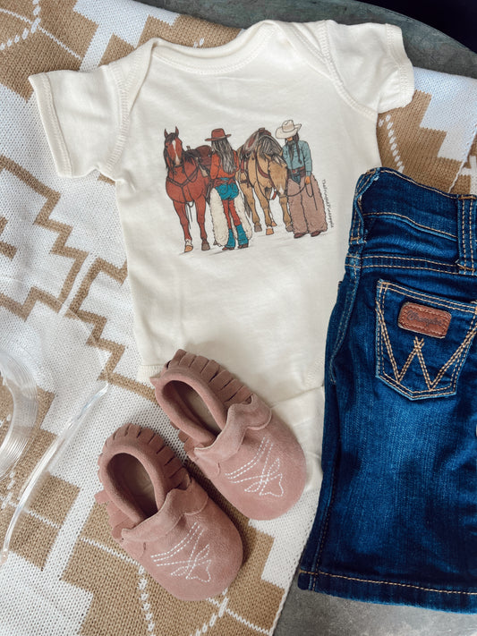 The Cowgirl Duo Onesie-NB