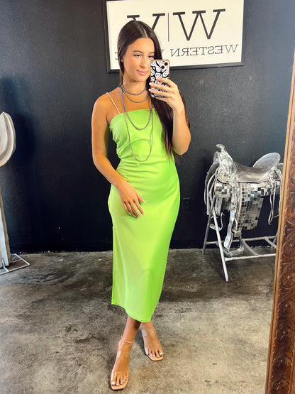 The Glamorous Dress in Lime