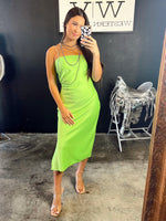 Load image into Gallery viewer, The Glamorous Dress in Lime
